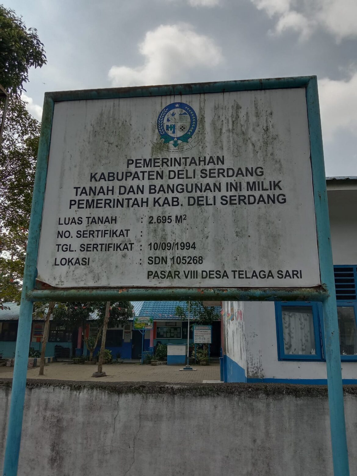 Gedung SDN 105268 Telaga Sari Sunggal di Biarkan Rusak Parah