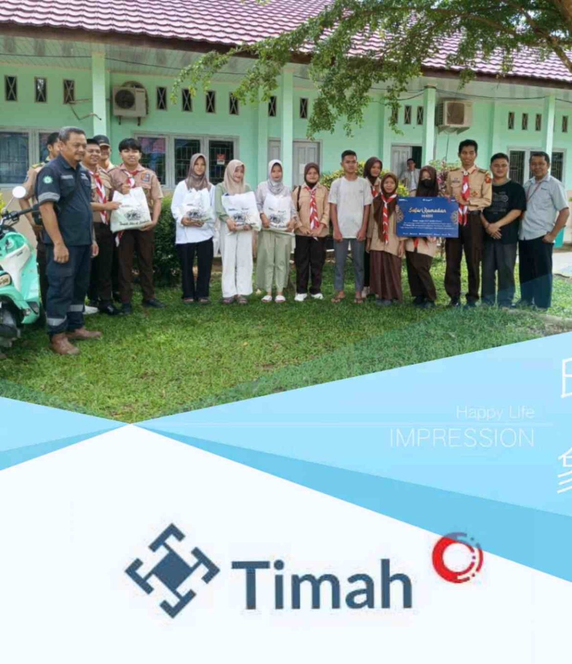 PT Timah Kolaborasi dengan SMA Negeri Simpang Teritip, Salurkan Bantuan Paket Sembako untuk Anak Yatim dan Piatu 