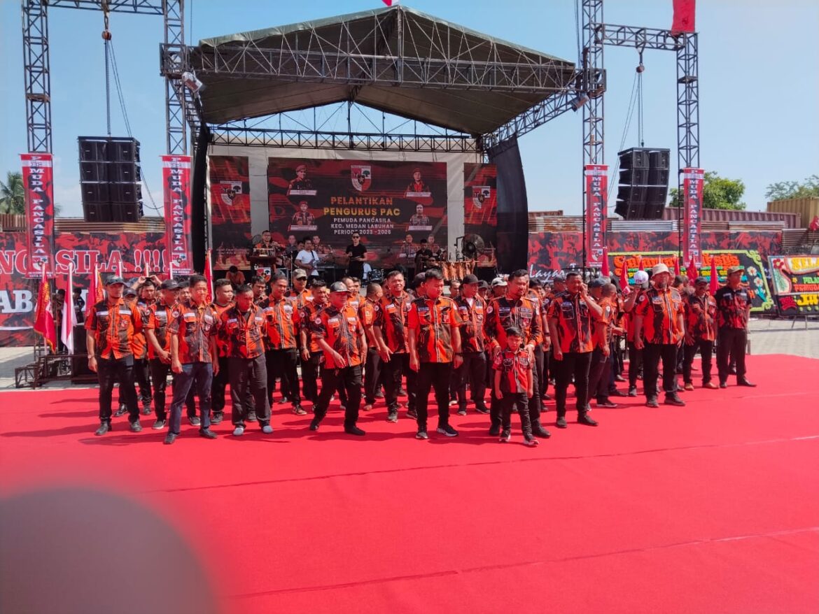 Pelantikan Ganda Putra Simbolon PAC PP Kecaman Medan Labuhan priode 2023-2026 berlangsung meria dan sukses