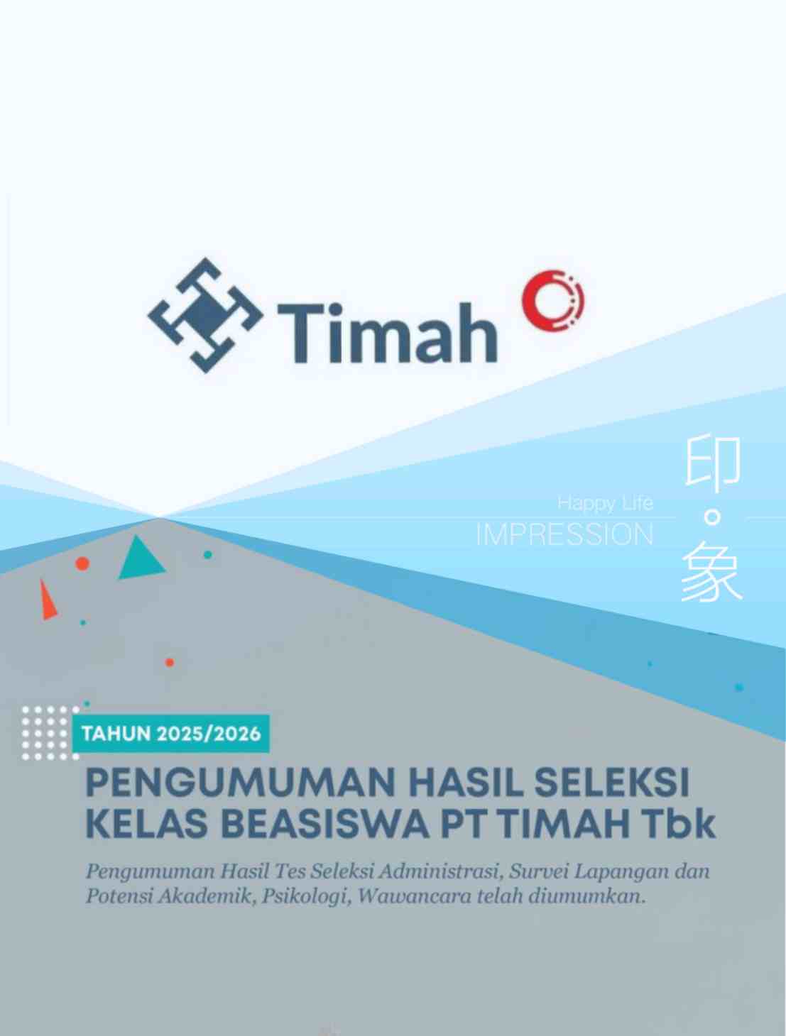 Dukung Masa Depan Anak Bangsa, PT Timah Umumkan Hasil Seleksi Program Pemali Boarding School Kelas Beasiswa PT Timah Tahun 2025