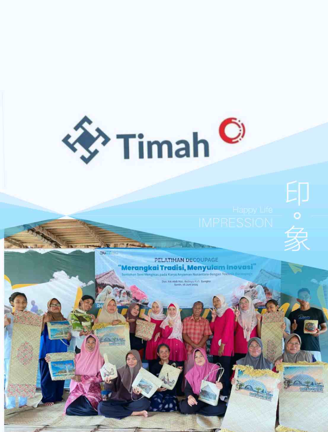 PT Timah Gelar Pelatihan Decoupage bagi Masyarakat Adat Mapur, Dorong Pengembangan Kerajinan Lokal dan Ekonomi Kreatif