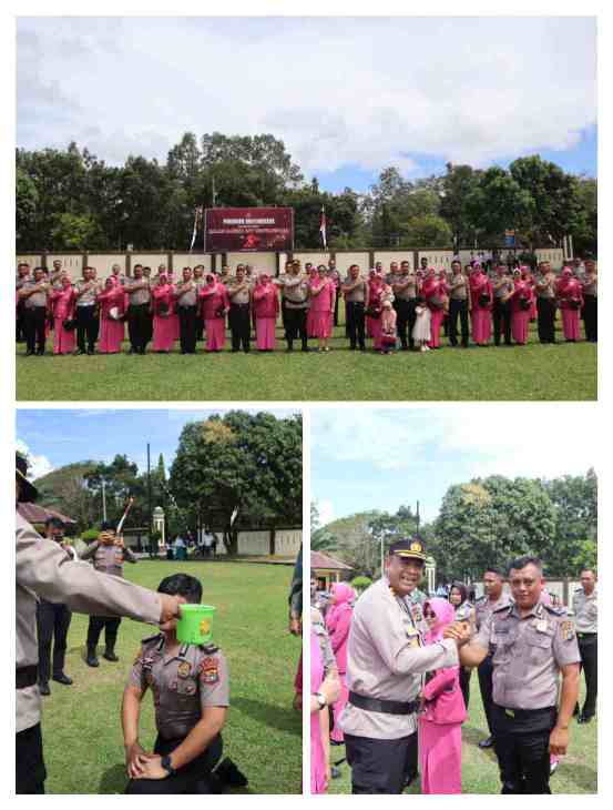 Polres Bangka Tengah Gelar Upacara Kenaikan Pangkat Personel T.A. 2025