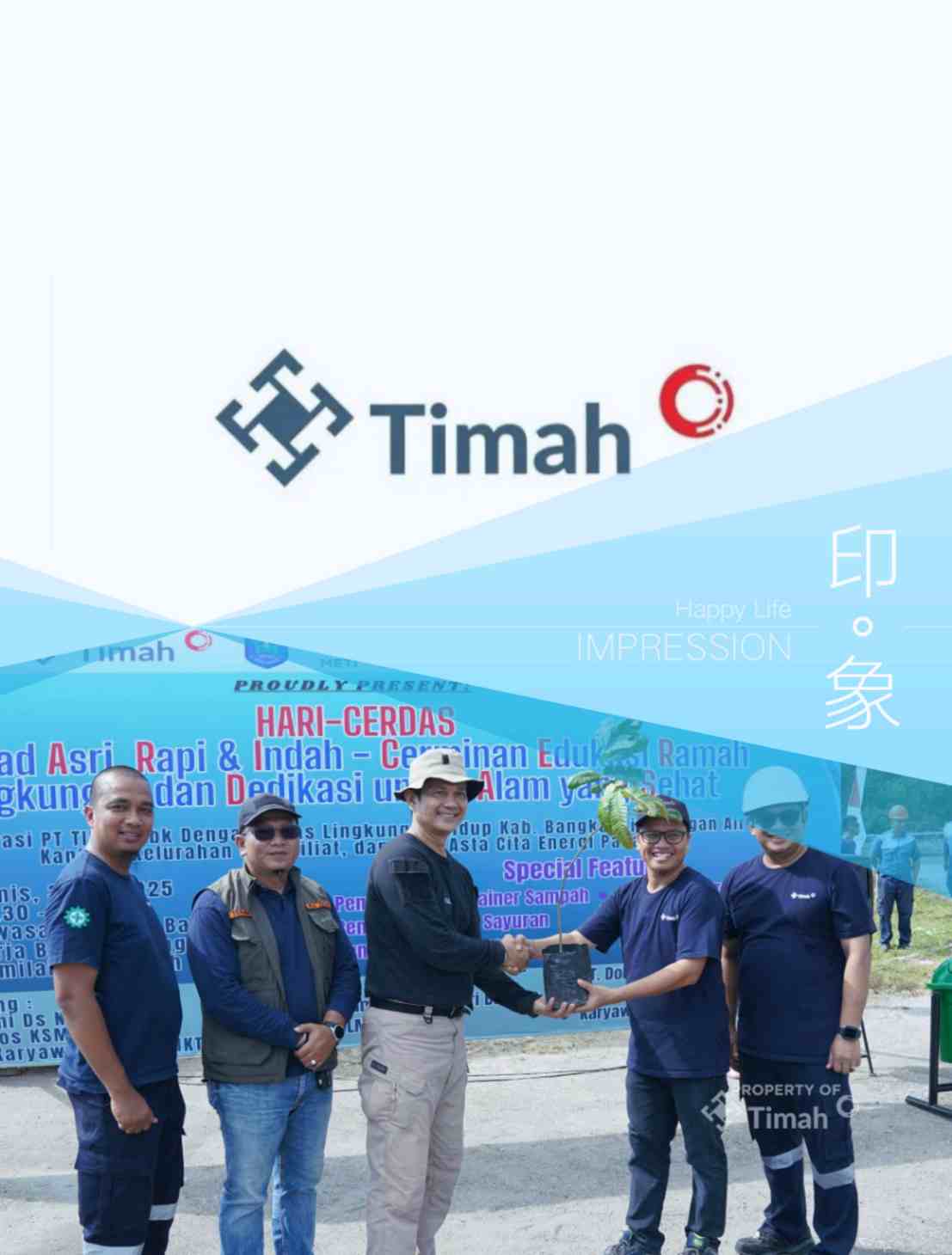 Kolaborasi Dalam Melakukan Penghijauan, PT Timah Serahkan Bantuan Bibit untuk Rumah Kompos KSM Resam 
