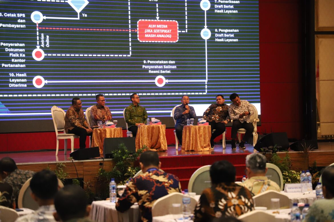 Kantor Wilayah Badan Pertanahan Nasional (BPN) Provinsi Sumatera Utara menggelar kegiatan Launching Pelayanan Peralihan Hak Elektronik yang berlangsung di Hotel Adimulia Medan